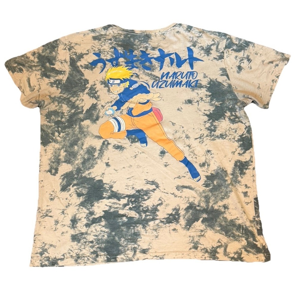 Men's White Gray Naruto Uzumaki
Graphic Anime Tie Dye Short Sleeve T-Shirt Lrg
